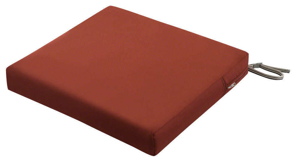 Square Patio Seat Cushion Slip Cover and Foam, Spice, 21"x21"x3"