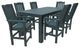 Springville 7-Piece 42x84 Counter Dining Set, Weathered Acorn, Nantucket Blue