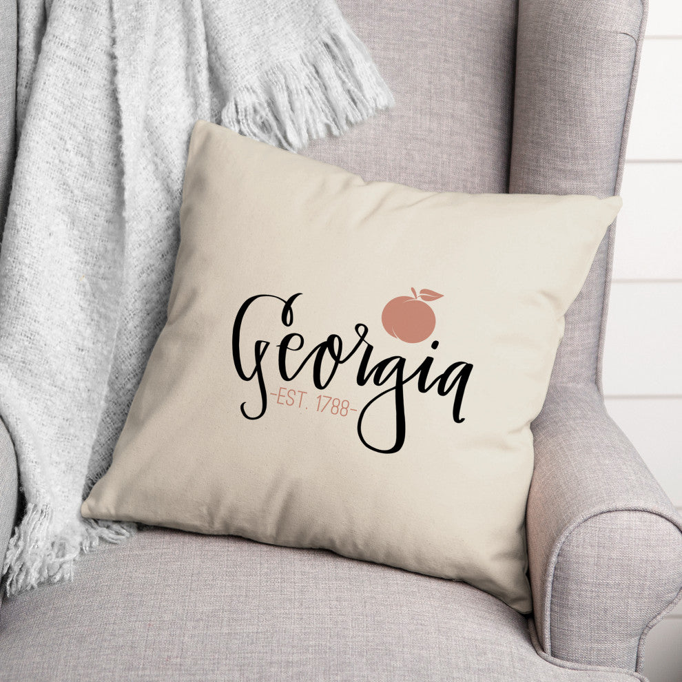 Georgia Peach Pillow 18x18 Spun Poly Pillow