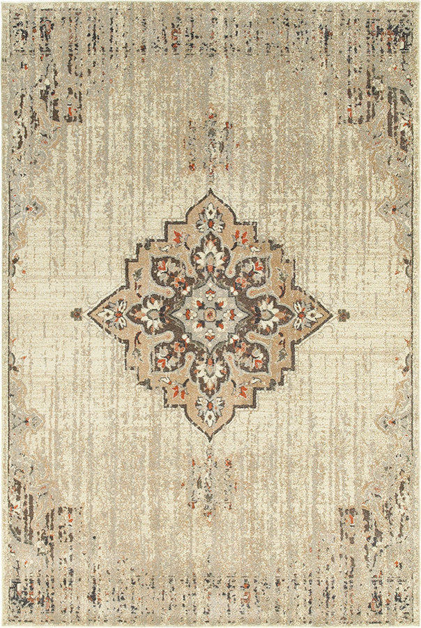 Oriental Weavers Sphinx Pasha 072J2 Rug, Ivory/Brown, 9'10"x12'10"