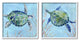 Abstract Blue Green Sea Turtles Deep Sea Coral,12 x 12
