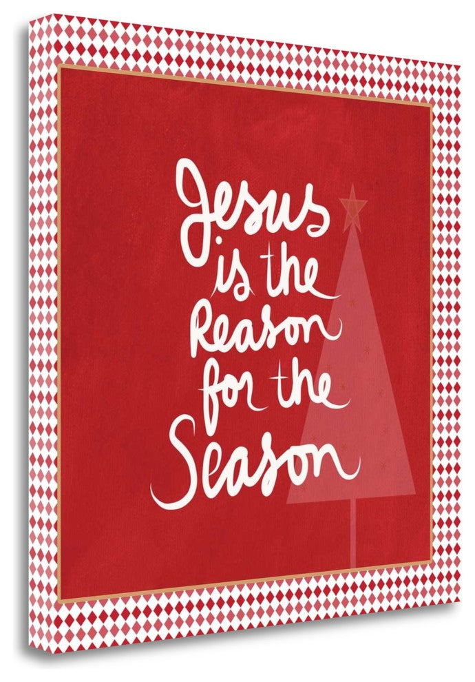 "Jesus Is The Reason - Border" By Linda Woods, Giclee on Gallery Wrap Canvas