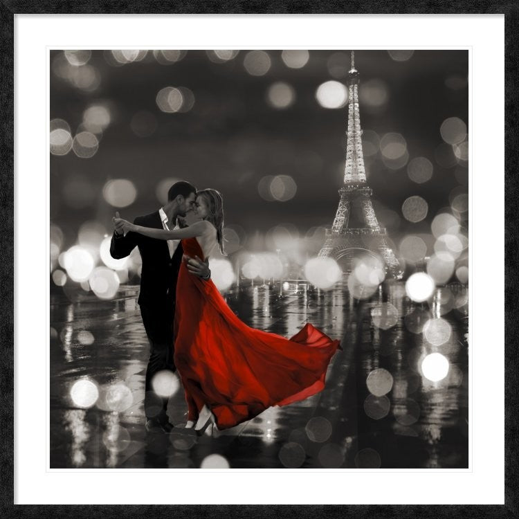"Midnight in Paris (BW)" Framed Digital Print by Dianne Loumer, 44x44"
