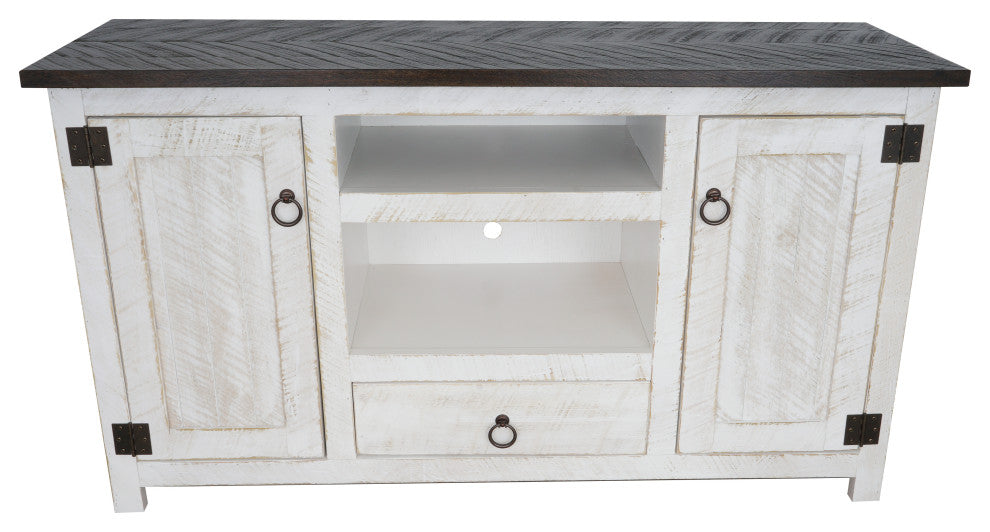 Eagle FarmHouse/Rustic 57" Entertainment Console With Open Storage/Drawer