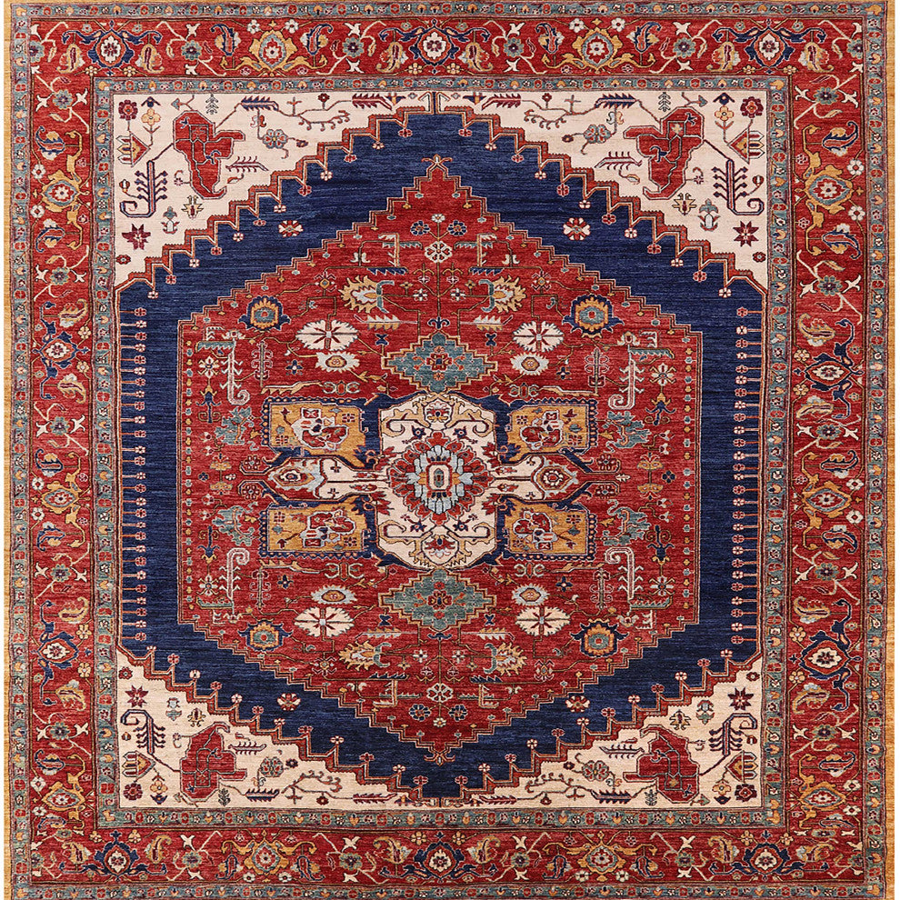 Ahgly Company Indoor Square Mid-Century Modern Area Rugs, 7' Square