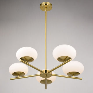Vaxcel Lighting H0281 Sloane 5 Light 27"W LED Chandelier - Satin Brass