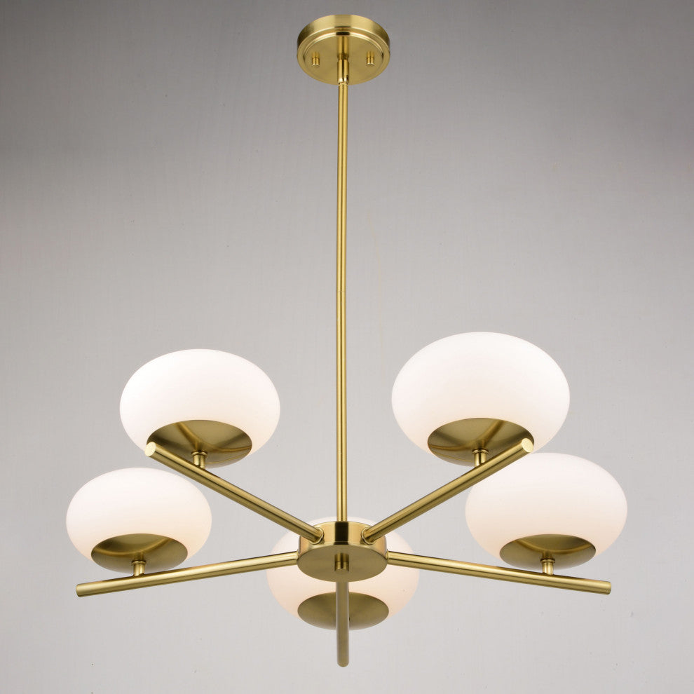 Vaxcel Lighting H0281 Sloane 5 Light 27"W LED Chandelier - Satin Brass