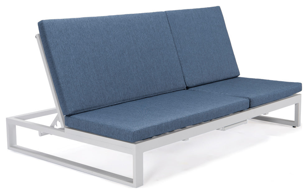 LeisureMod CLW-82BU Chelsea Convertible Lounge Reclining Double Chaise Cushions