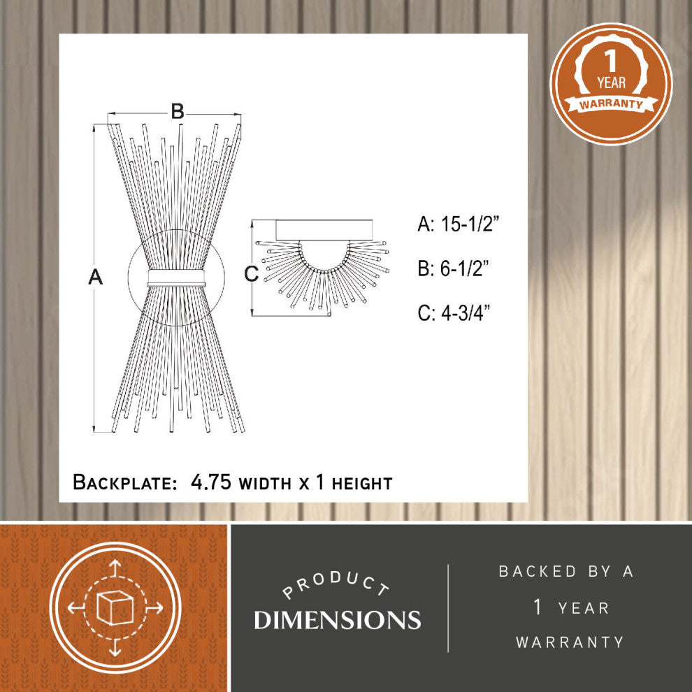 Nikko 6.5" Wall Light Gold