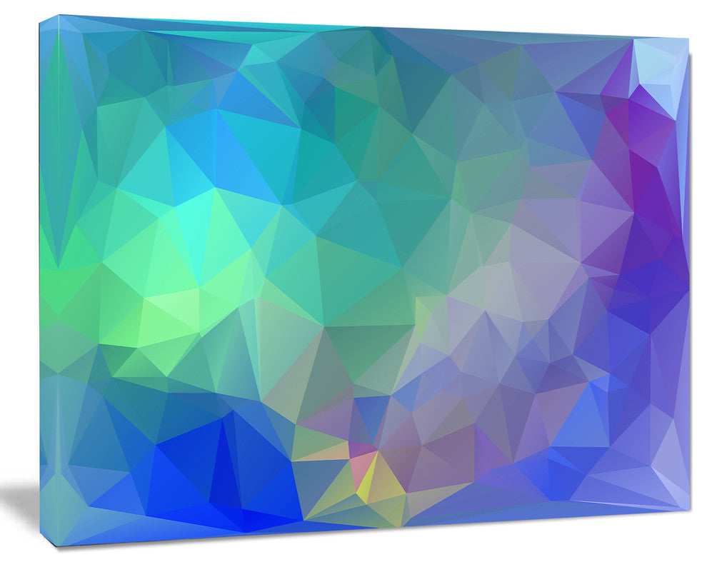 Light Blue Polygonal Mosaic Pattern, Abstract Canvas Art Print, 20x12