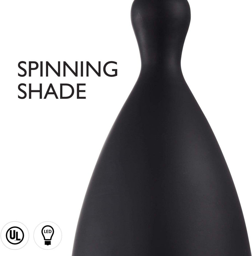 Modern Aluminum Pendant Lighting Matte Black Ceiling Hanging Light Fixture