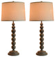Set of 2 Stacked Ball Table Lamps, Grey