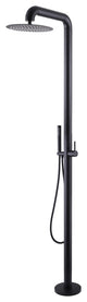 Free Standing Outdoor Shower with Handheld Shower, Matte Black