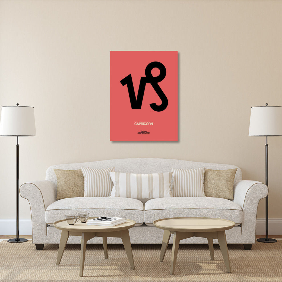 "Capricorn Zodiac Sign Black" Fine Art Print