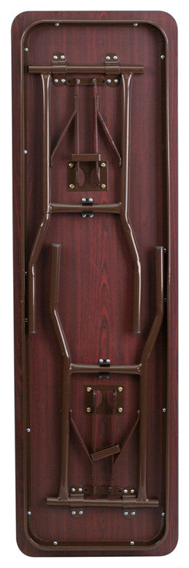 18"x60" Rectangular High Pressure Mahogany Laminate Folding Training Table