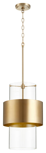 Quorum 8013-80 One Light Pendant, Aged Brass Finish