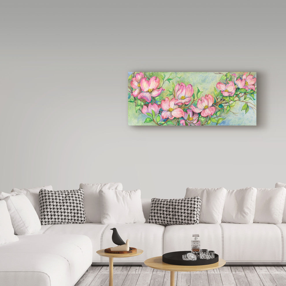 Joanne Porter 'Pink Dogwood' Canvas Art, 32"x14"