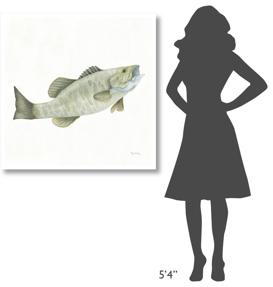 "Gone Fishin Small Mouth" Digital Paper Print by Elyse DeNeige, 38"x38"