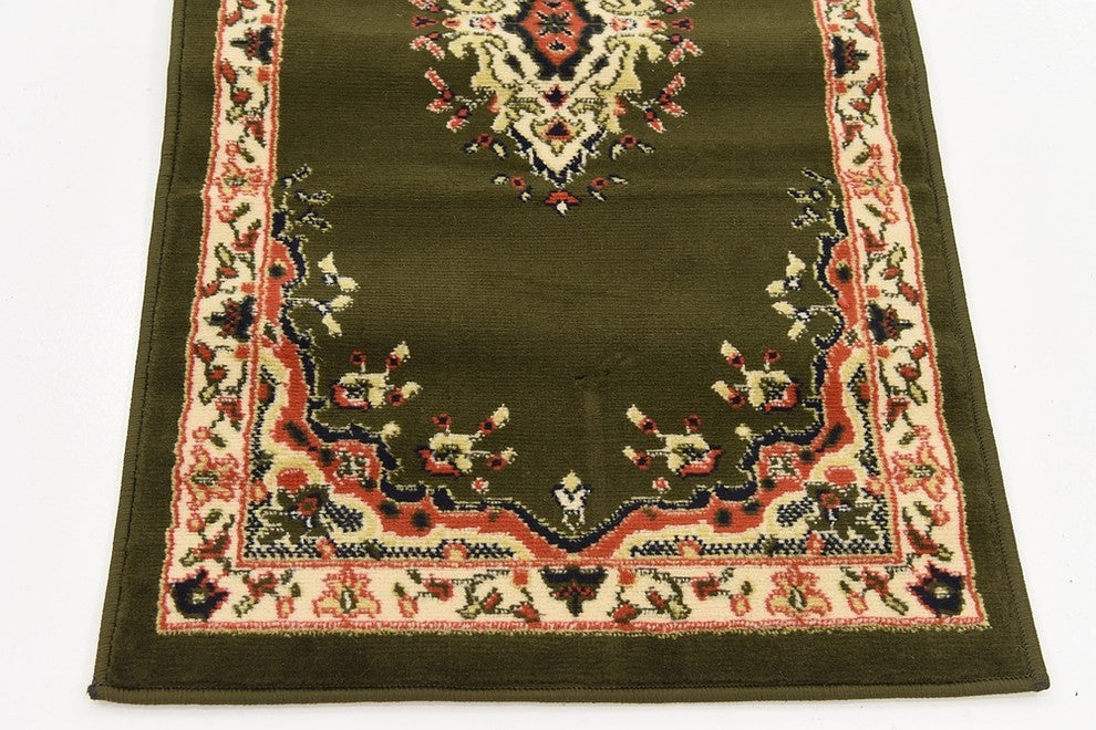 Unique Loom Green Washington Reza 2' 2 x 8' 2 Runner Rug