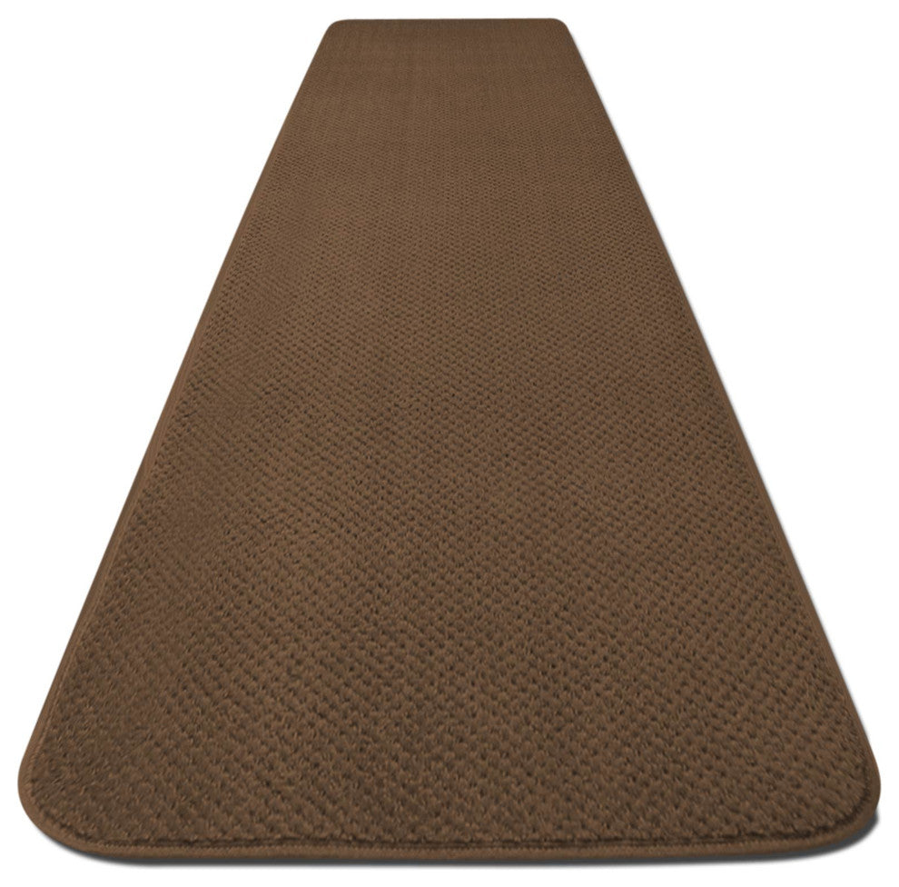 Skid-Resistant Carpet Runner Toffee Brown, 27"x10'