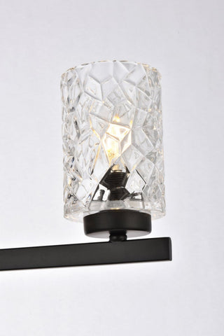 Conor 5-Light Bath Sconce, Black With Clear Shade