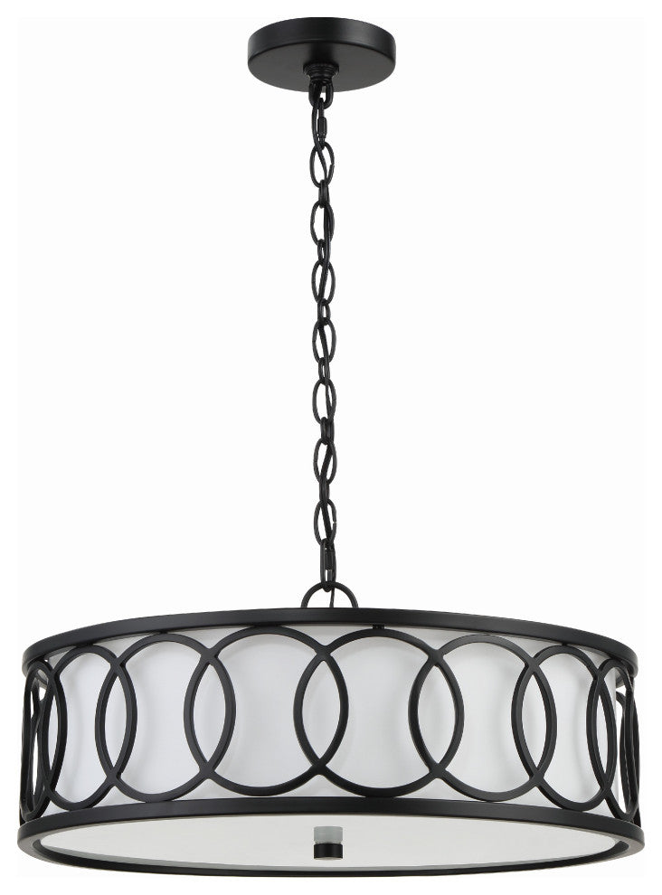 Libby Langdon for Crystorama Graham 6-Light Matte Black Chandelier