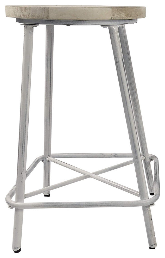 Illona 24" Stool, Set of 2, Whitewash