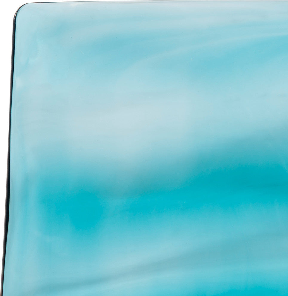 Leisuremod Astor Plastic Dining Chair With Chrome Base, Transparent Blue