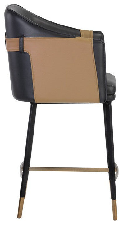 Carter Counter Stool, Napa Black/Napa Cognac
