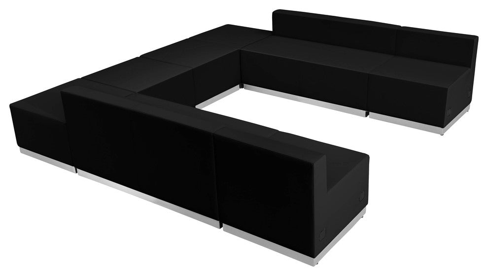 MFO Inspiration Collection Black Leather Reception Configuration, 8 Pieces