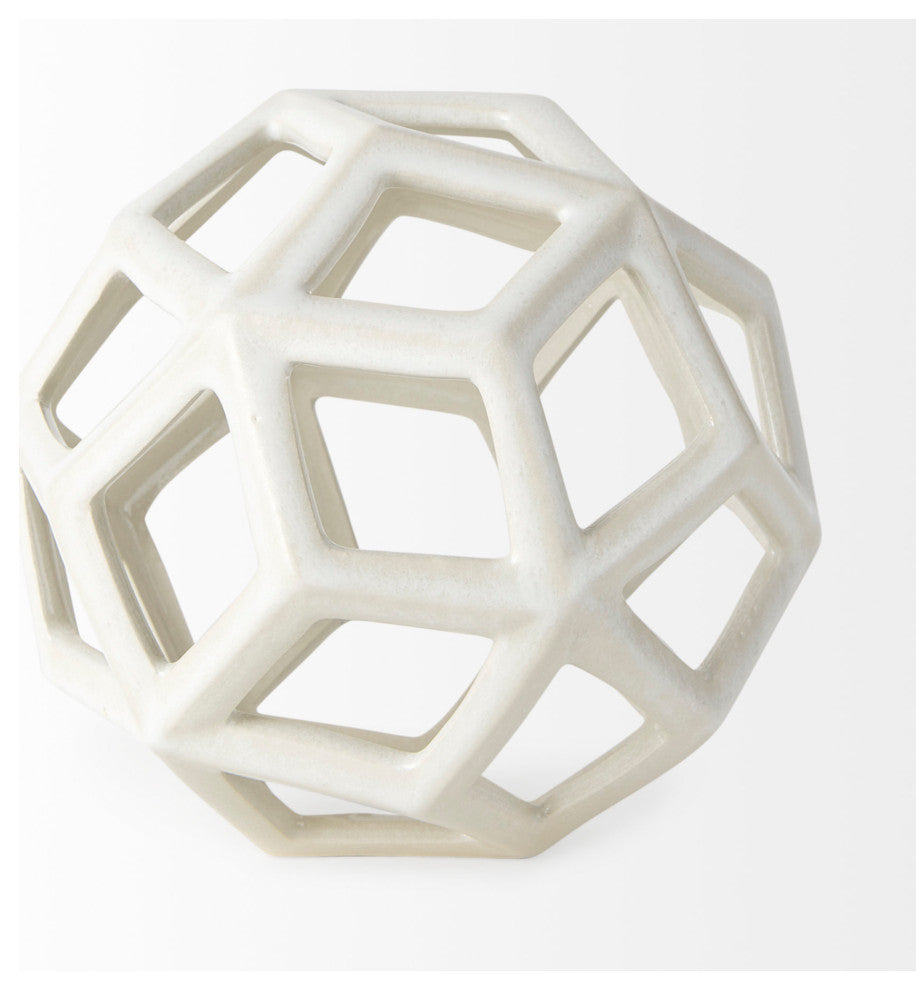 Geom White Ceramic Geometric Object