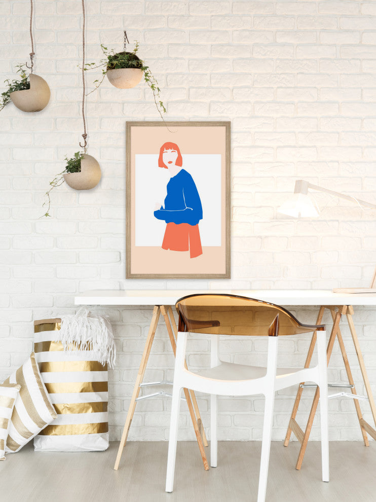 "Bangs and Eyebrows" Framed Painting Print, 30x45