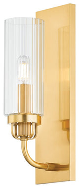 Halifax One Light Wall Sconce in Aged Brass