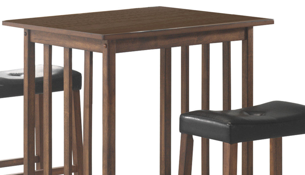 Contemporary Style 3 Piece Counter Height Set, Brown