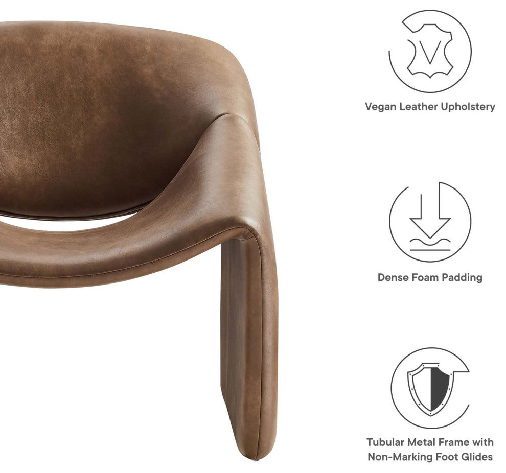 Vivi Vegan Leather Accent Chair - Brown