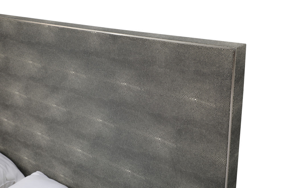 Modrest Dynasty Modern Shagreen Eastern King Bed