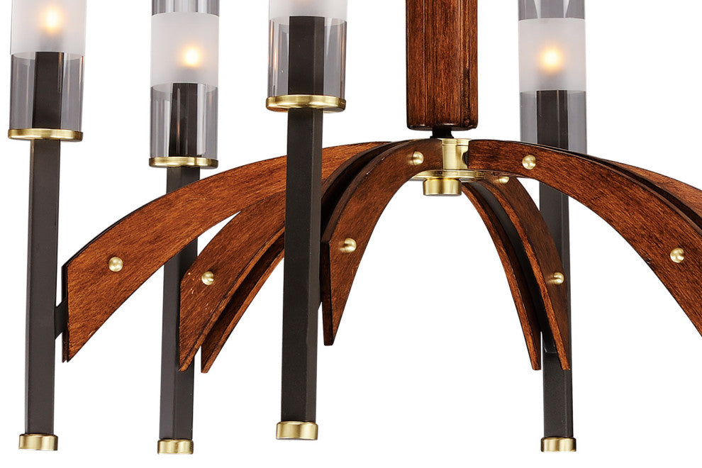 Maxim 39516 Merge 6 Light 29"W Chandelier - Black / Wenge