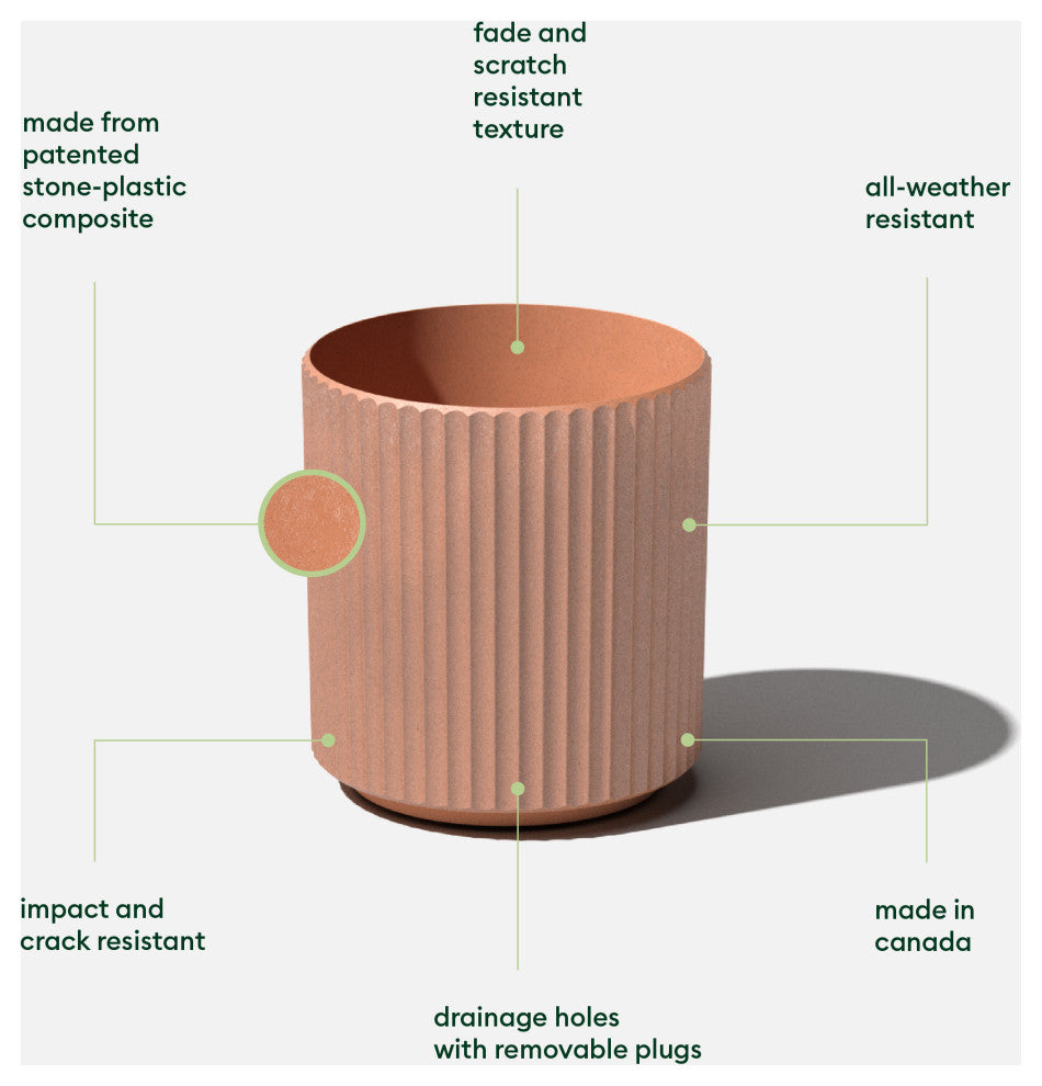 Veradek Demi Series Planter, Terracotta, 12", 2 Pack