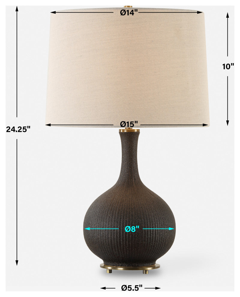 Uttermost Rimini Black Glaze Table Lamp