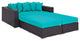 Modway Convene 4 Piece Outdoor Patio Daybed, Espresso Turquoise