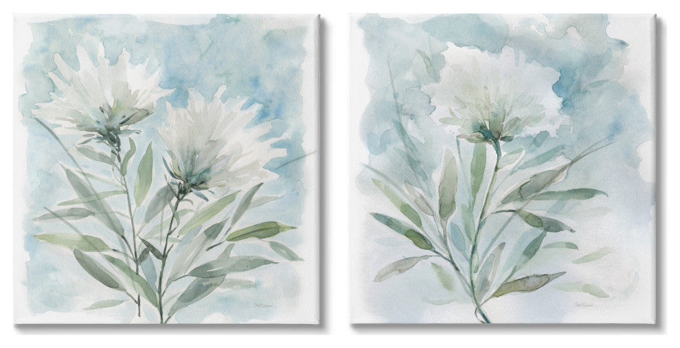 Soft Spring Flower Still Life White Watercolor Florals,17 x 17