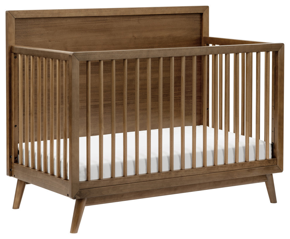 Palma 4-in-1 Convertible Crib With Toddler Bed Conversion Kit, Natural Walnut