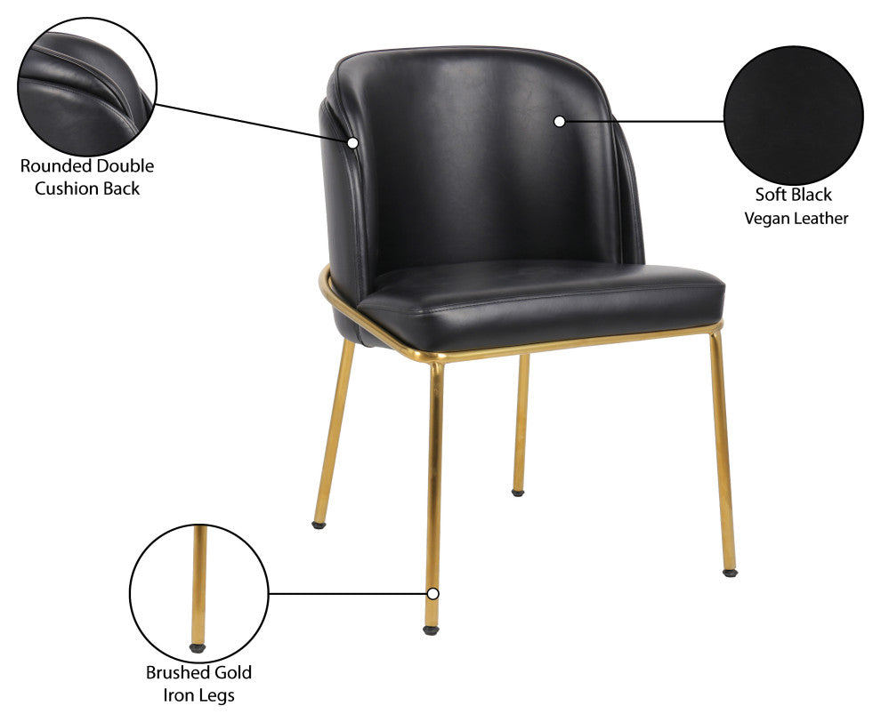 Jagger Upholstered Dining Chair, Black, Set of 2