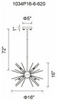 Savannah 6 Light Chandelier With Gold Leaf Finish