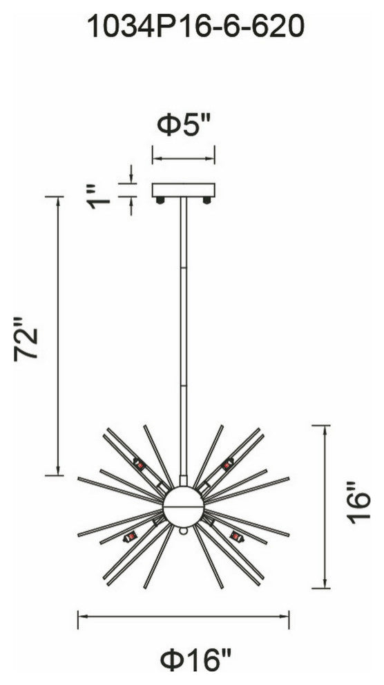 Savannah 6 Light Chandelier With Gold Leaf Finish