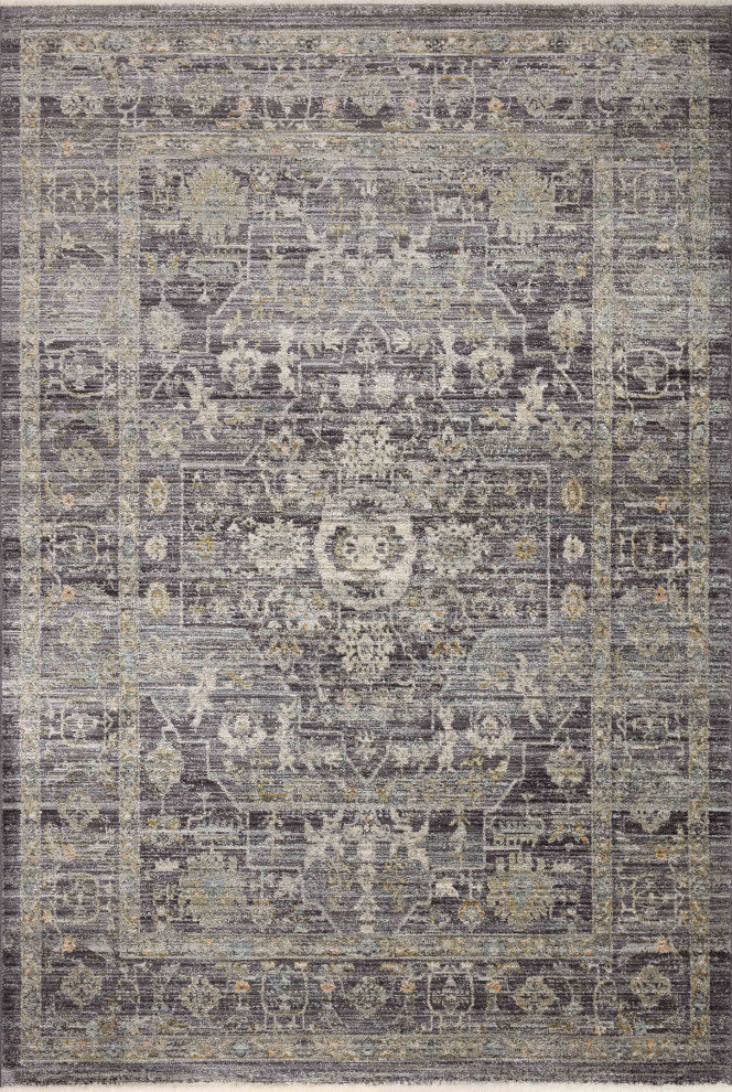 Jean Stoffer x Loloi Katherine Area Rug, Midnight  / Tobacco, 5'-3" X 7'-9"