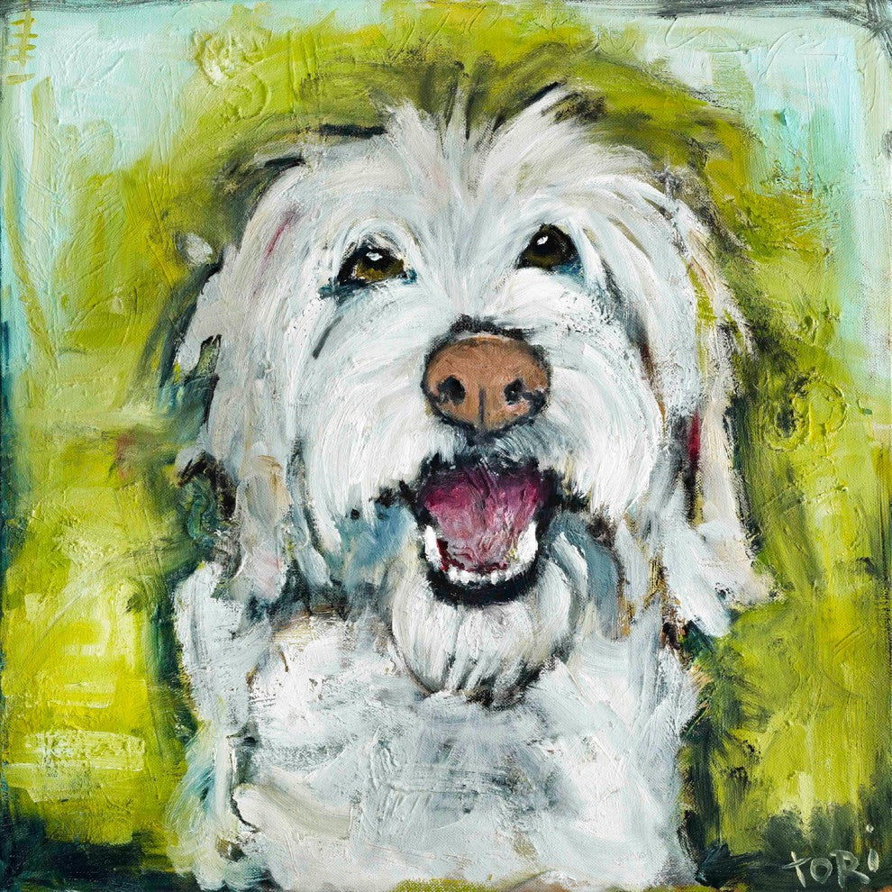 "Smiley Dog" Painting Print on Canvas by Tori Campisi