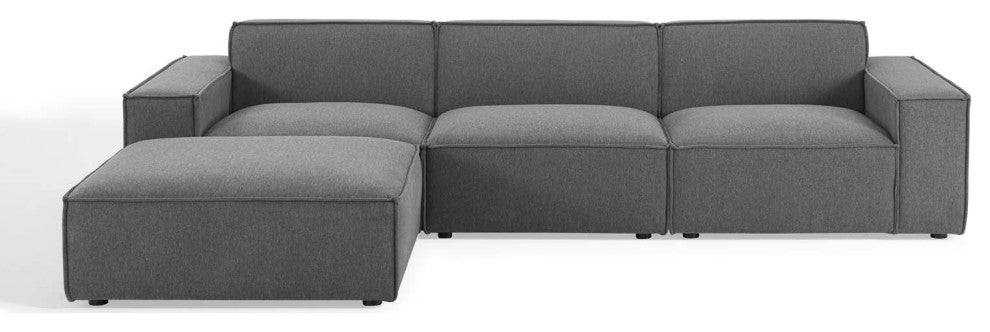 Modular Sectional Sofa Set, Charcoal Gray, Fabric, Modern, Hospitality
