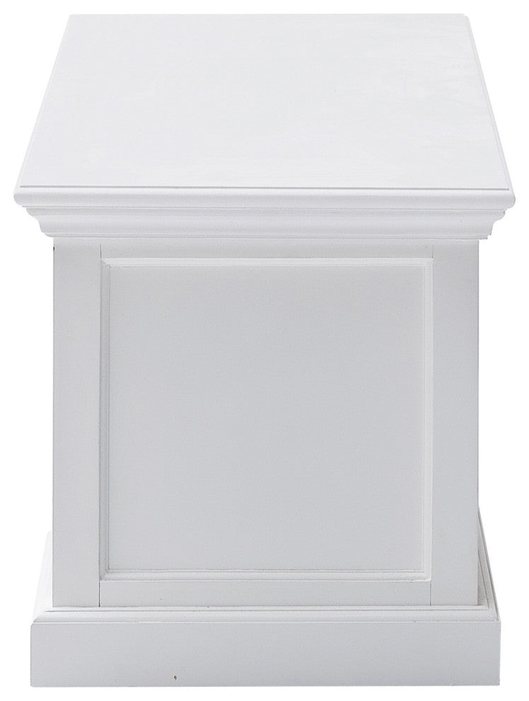 71" Classic White Entertainment Unit With Two Drawers