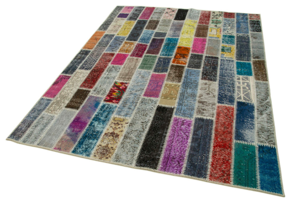 Rug N Carpet - Handmade Anatolian 6' 0" x 7' 10" Distressed Patchwork Area Rug